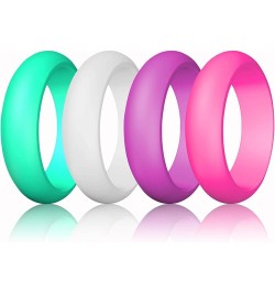 Silicone Wedding Ring for Women, Thin and Stackable Durable Rubber Safe Band for Love, Couple, Souvenir and Outdoor Active Ex...