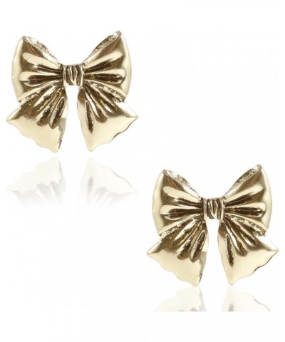 Bow Earrings Gold for Women, Ribbon Earrings Cute Bowknot Stud Bow Jewelry Party Fashion Earings Gift Retro Gold Bow Earrings...