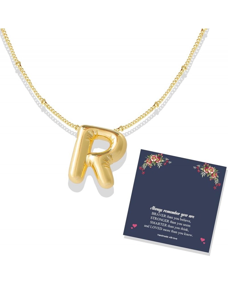 Bubble Letter Necklace Balloon Alphabet Pendant Necklace for Women Gold Balloon Letter Necklace Silver Initial Choker Necklac...