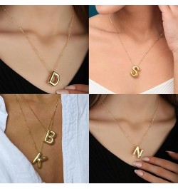 Bubble Letter Necklace Balloon Alphabet Pendant Necklace for Women Gold Balloon Letter Necklace Silver Initial Choker Necklac...