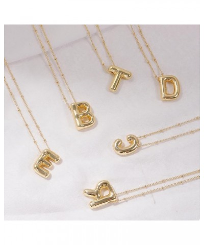 Bubble Letter Necklace Balloon Alphabet Pendant Necklace for Women Gold Balloon Letter Necklace Silver Initial Choker Necklac...