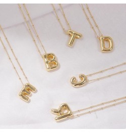 Bubble Letter Necklace Balloon Alphabet Pendant Necklace for Women Gold Balloon Letter Necklace Silver Initial Choker Necklac...