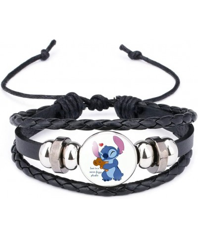 Leather Bracelet Sittch & Bear Love Is a Warm Fuzzy Plushie Beaded Hand Woven Leather Bracelet Jewelry Gift Black $7.64 Brace...