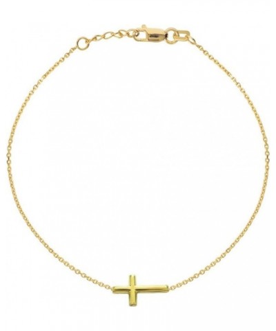 14K Gold Sideways Cross Adjustable Chain Bracelet or Necklace (7.5, 18 Inches) Bracelet 7-7.5" (yellow) $85.80 Necklaces