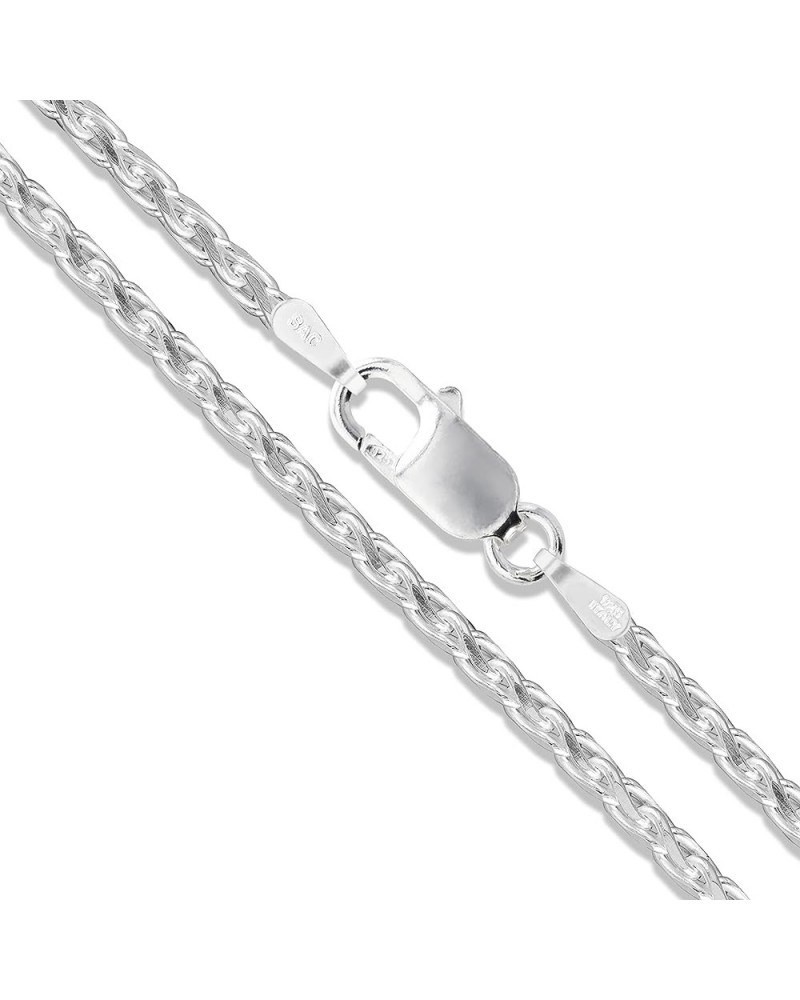 Sterling Silver Diamond-Cut Wheat Chain Solid 925 Italy New Foxtail Spiga Necklace 2.0mm Length 24 Inches $16.34 Necklaces