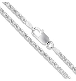 Sterling Silver Diamond-Cut Wheat Chain Solid 925 Italy New Foxtail Spiga Necklace 2.0mm Length 24 Inches $16.34 Necklaces