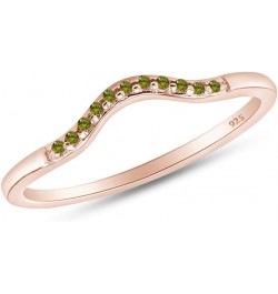 Round Cut Simulated Peridot Curved Wedding Band Ring in 14k Gold Over Sterling Silver rose-gold-plated-silver $22.35 Bracelets