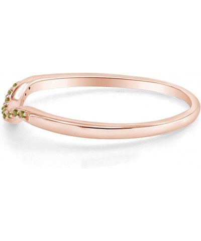 Round Cut Simulated Peridot Curved Wedding Band Ring in 14k Gold Over Sterling Silver rose-gold-plated-silver $22.35 Bracelets