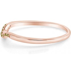 Round Cut Simulated Peridot Curved Wedding Band Ring in 14k Gold Over Sterling Silver rose-gold-plated-silver $22.35 Bracelets