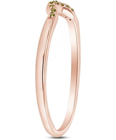 Round Cut Simulated Peridot Curved Wedding Band Ring in 14k Gold Over Sterling Silver rose-gold-plated-silver $22.35 Bracelets