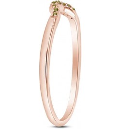 Round Cut Simulated Peridot Curved Wedding Band Ring in 14k Gold Over Sterling Silver rose-gold-plated-silver $22.35 Bracelets