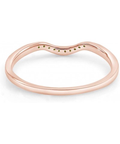 Round Cut Simulated Peridot Curved Wedding Band Ring in 14k Gold Over Sterling Silver rose-gold-plated-silver $22.35 Bracelets