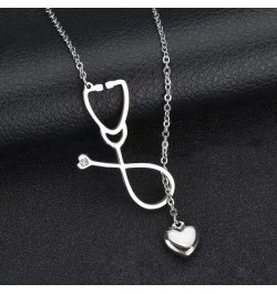 Nurse Stethoscope Necklace Nursing Themed Y Necklace for Women Doctor Nurse Medical Graduation Jewelry Gift Gold $9.68 Necklaces