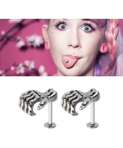 4pcs Skull Labret Piercing Jewelry Pierced Earrings Body Jewlery Zombie Labret Stud Lip Piercing Jewelry Lip Piercing Jewelry...