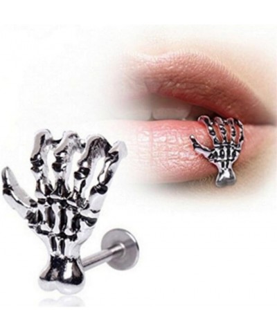 4pcs Skull Labret Piercing Jewelry Pierced Earrings Body Jewlery Zombie Labret Stud Lip Piercing Jewelry Lip Piercing Jewelry...