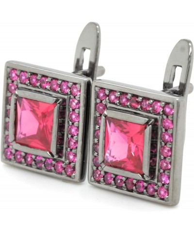 Gemma Collection Fashion Jewelry Luxurious Earring with a Glamorous Design Features Square Shaped Diamond Cubic Zirconia Crea...