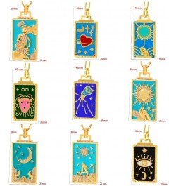 Geometric Big Pendant Necklace Tarot Cards Woman's Jewelry Gold Filled Square Symbolic Necklaces & Pendants Sun Moon Mermaid ...