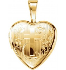 Cross Ladies Heart Locket, Yellow Gold Plated Sterling Silver $16.84 Necklaces