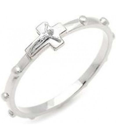 ANGIEHAIE Junot USA Catholic Unisex Rosary Ring with Crucifix Stainless Steel (5.0) $11.98 Rings