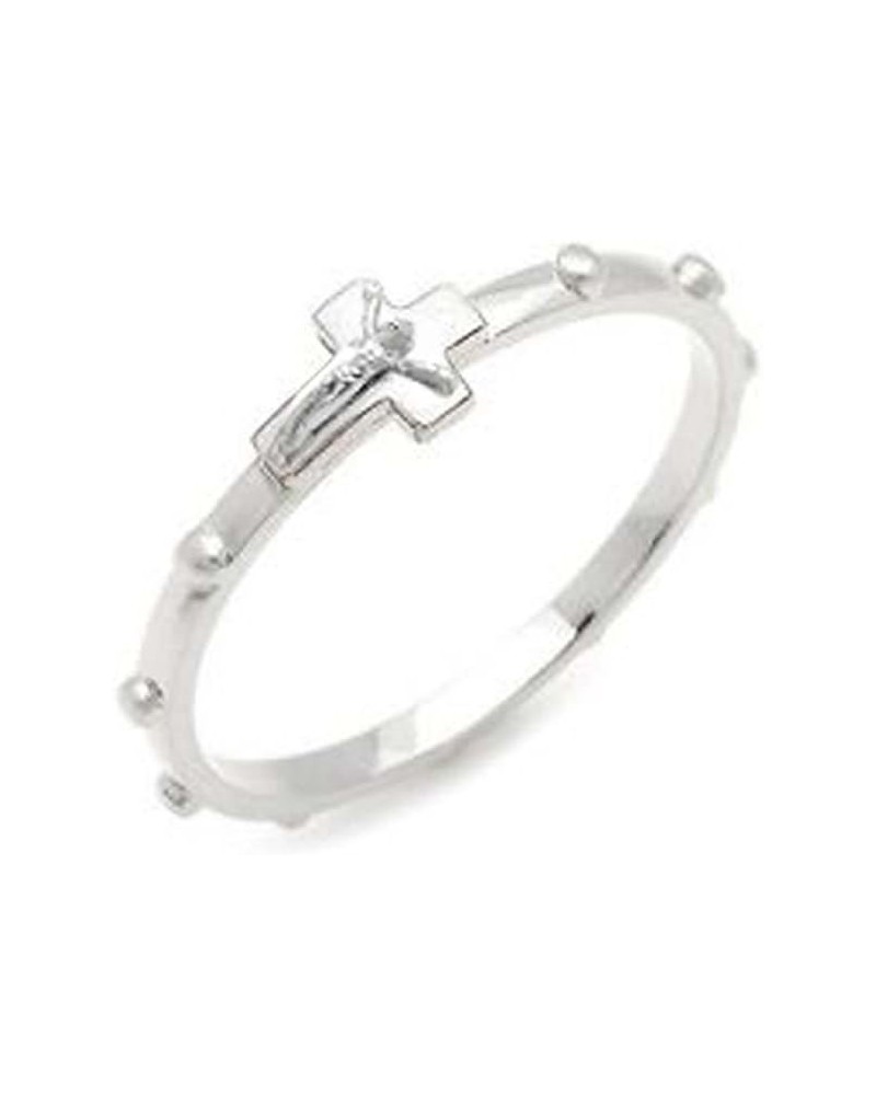 ANGIEHAIE Junot USA Catholic Unisex Rosary Ring with Crucifix Stainless Steel (5.0) $11.98 Rings