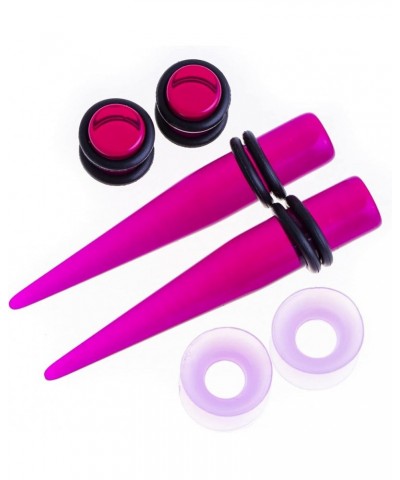 Ear Stretching Kit 50 Pieces 14Gauges-00Gauges Earrings Piercing Kit transparent purple $6.95 Body Jewelry