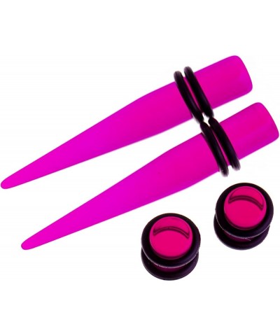 Ear Stretching Kit 50 Pieces 14Gauges-00Gauges Earrings Piercing Kit transparent purple $6.95 Body Jewelry