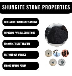 Shungite Stone Pendant - Shungite Stone Anxiety Necklace for Men & Women, Chakra Stone Necklaces for Men, Healing Crystals Pe...