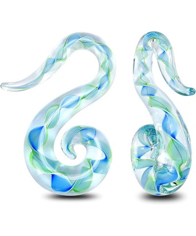 2pcs Glass Spiral Tapers Plugs Twist Stretchers Earrings Stretching Piercings Jewelry Gauges 8g-14mm green blue 2g(6mm) $9.51...