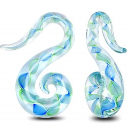 2pcs Glass Spiral Tapers Plugs Twist Stretchers Earrings Stretching Piercings Jewelry Gauges 8g-14mm green blue 2g(6mm) $9.51...