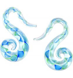 2pcs Glass Spiral Tapers Plugs Twist Stretchers Earrings Stretching Piercings Jewelry Gauges 8g-14mm green blue 2g(6mm) $9.51...