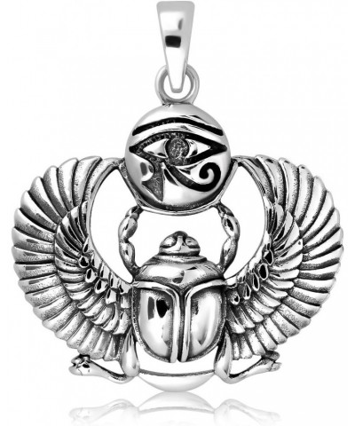 WithLoveSilver 925 Sterling Silver Ancient Egyptian Scarab Eye of Horus Symbol of Protection Pendant $21.07 Pendants