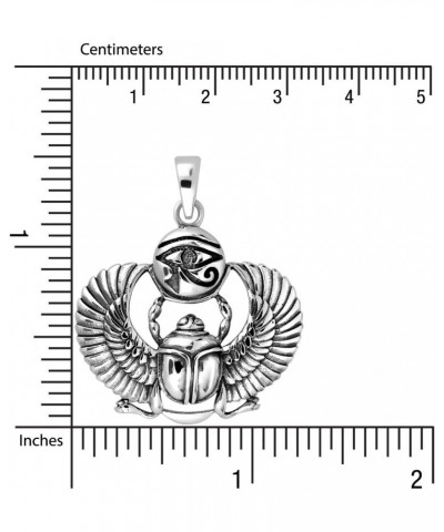 WithLoveSilver 925 Sterling Silver Ancient Egyptian Scarab Eye of Horus Symbol of Protection Pendant $21.07 Pendants