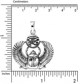 WithLoveSilver 925 Sterling Silver Ancient Egyptian Scarab Eye of Horus Symbol of Protection Pendant $21.07 Pendants