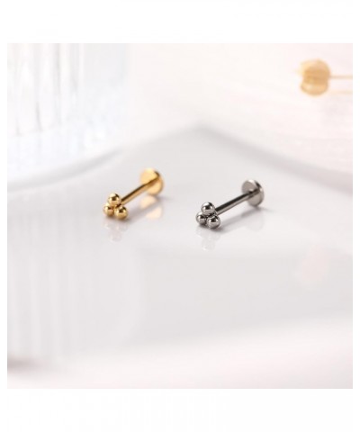 16G Tragus Cartilage Helix Conch Labret Medusa Piercing Jewelry Titanium Flat Back Earring Lip Ring Internally Threaded Labre...