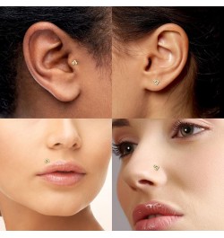 16G Tragus Cartilage Helix Conch Labret Medusa Piercing Jewelry Titanium Flat Back Earring Lip Ring Internally Threaded Labre...