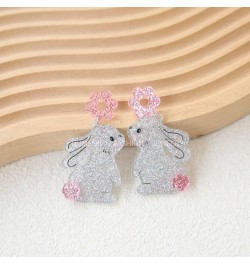 Easter Bunny Earrings for Women Girls Unique Glitter Cute Acrylic Egg Rabbit Lightweight Dangle Drop Earrings Easter Holiday ...