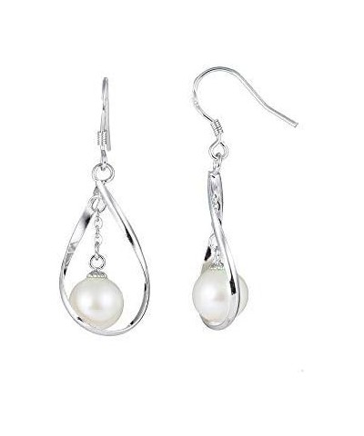 Stunning Sterling Silver & White Freshwater Drop Shape Pearl Earring- 925 $20.64 Earrings