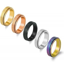 Spinner Ring Spinner Ring Unisex Popular Stress Relieving Sand Blast Finish Anti-anxiety Fidget Ring Band for Daily Dress Cha...