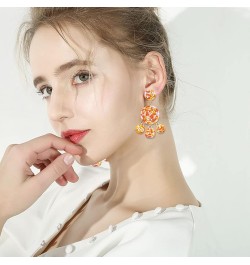 Beaded Earrings Elegant Soriee Dangle Bead Disc Bead 3 Ball Dangle Ear Drop Bead Tassel Earrings for Women Girl white orange ...