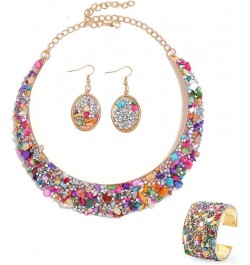 Rhinestone Collar Gold Metal Necklace For Women Statement Collars Necklaces Jewelry accessories Sets 3pcs colorful sets $14.3...