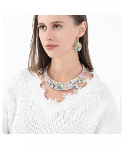 Rhinestone Collar Gold Metal Necklace For Women Statement Collars Necklaces Jewelry accessories Sets 3pcs colorful sets $14.3...