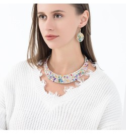 Rhinestone Collar Gold Metal Necklace For Women Statement Collars Necklaces Jewelry accessories Sets 3pcs colorful sets $14.3...