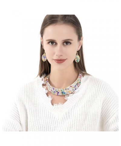 Rhinestone Collar Gold Metal Necklace For Women Statement Collars Necklaces Jewelry accessories Sets 3pcs colorful sets $14.3...