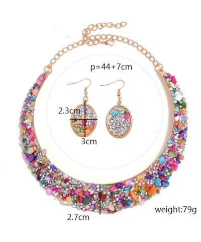 Rhinestone Collar Gold Metal Necklace For Women Statement Collars Necklaces Jewelry accessories Sets 3pcs colorful sets $14.3...