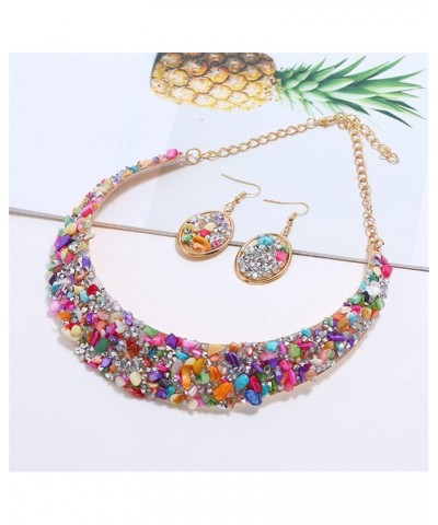 Rhinestone Collar Gold Metal Necklace For Women Statement Collars Necklaces Jewelry accessories Sets 3pcs colorful sets $14.3...