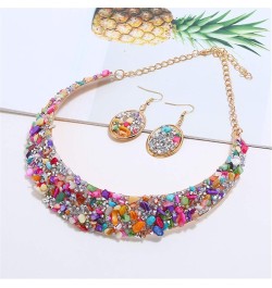 Rhinestone Collar Gold Metal Necklace For Women Statement Collars Necklaces Jewelry accessories Sets 3pcs colorful sets $14.3...