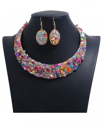 Rhinestone Collar Gold Metal Necklace For Women Statement Collars Necklaces Jewelry accessories Sets 3pcs colorful sets $14.3...