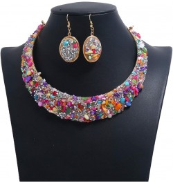 Rhinestone Collar Gold Metal Necklace For Women Statement Collars Necklaces Jewelry accessories Sets 3pcs colorful sets $14.3...