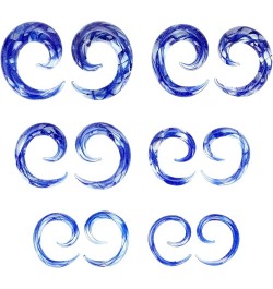 2 PC Glass Ear Tapers Plugs 8G-00G Spiral Gauges Piercing Jewelry Set 8G(3mm) Blue $6.29 Body Jewelry