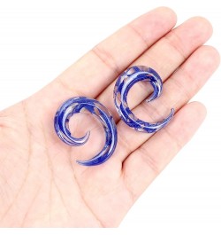 2 PC Glass Ear Tapers Plugs 8G-00G Spiral Gauges Piercing Jewelry Set 8G(3mm) Blue $6.29 Body Jewelry